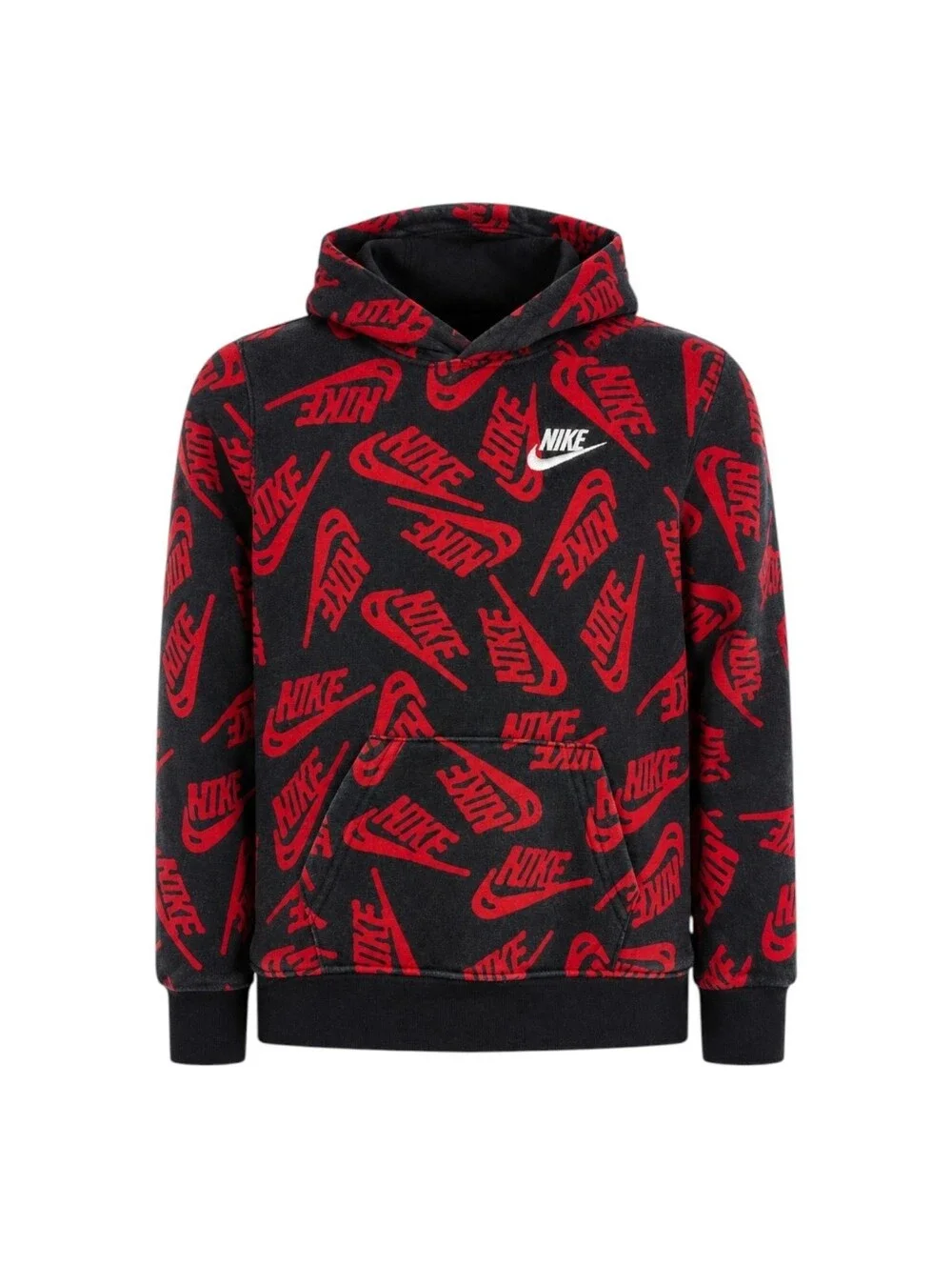 Nike Kids Black Red Hoodie Pullover Sweatshirt Jacket Warm Toddler Boys Size 4T